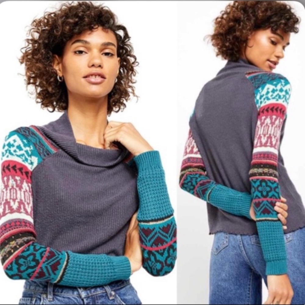 Free people Prism Sweater in Charcoal size Xs
